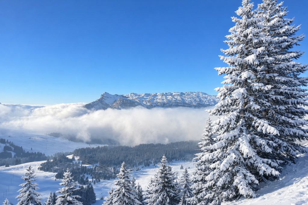 Steinetli Bergstation Aussicht Winter